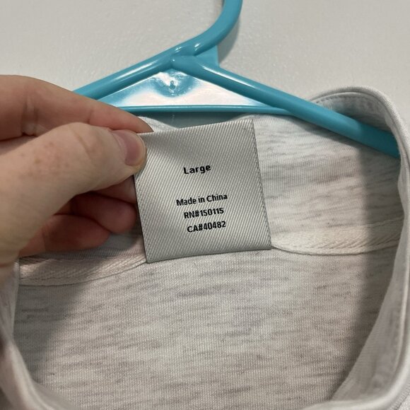 Varley Ritchie Short Sleeve Doublesoft Sweat Sweatshirt in Light Gray Size Large - Picture 4 of 8